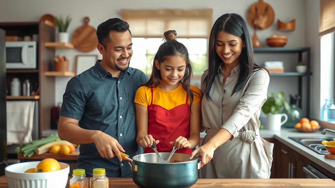 Family reviewing health insurance costs