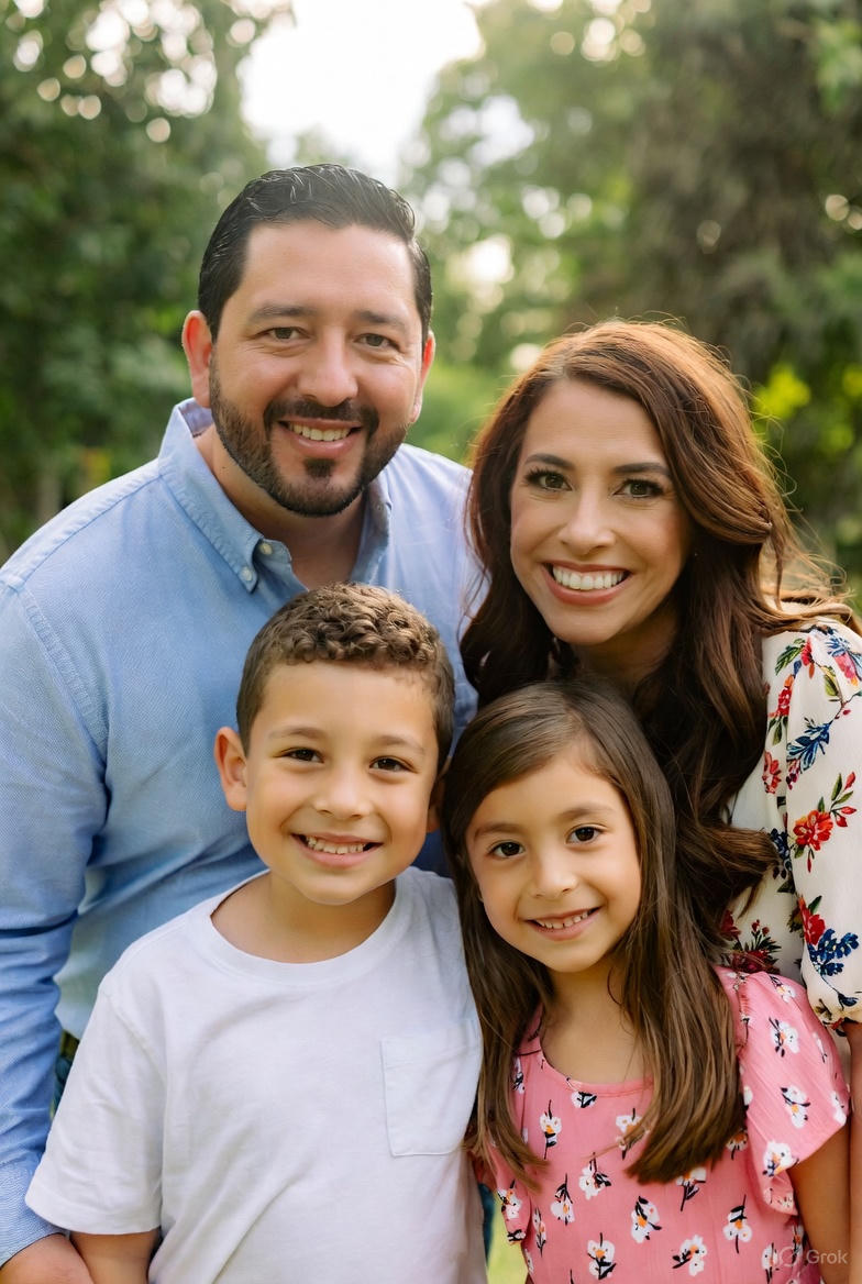 Happy Hispanic family