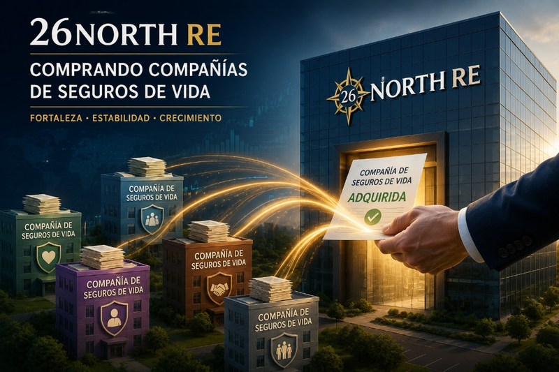 26North Re comprando compañías de seguros de vida — fortaleza, estabilidad, crecimiento; documento ADQUIRIDA, junio 2026